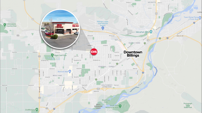 Regional map of Billings, MT